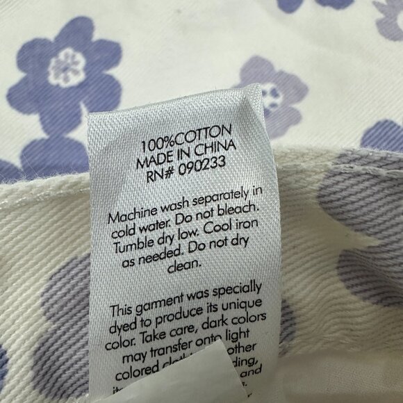 PacSun High Rise Bootcut Button Fly Women's size 24 White Purple Flowers Jeans - Picture 4 of 5